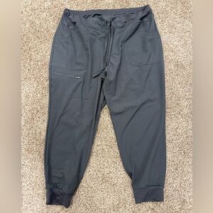 Heartsoul Dark Gray Jogger Medical Scrub Pants. adjustable waist. XL Petite